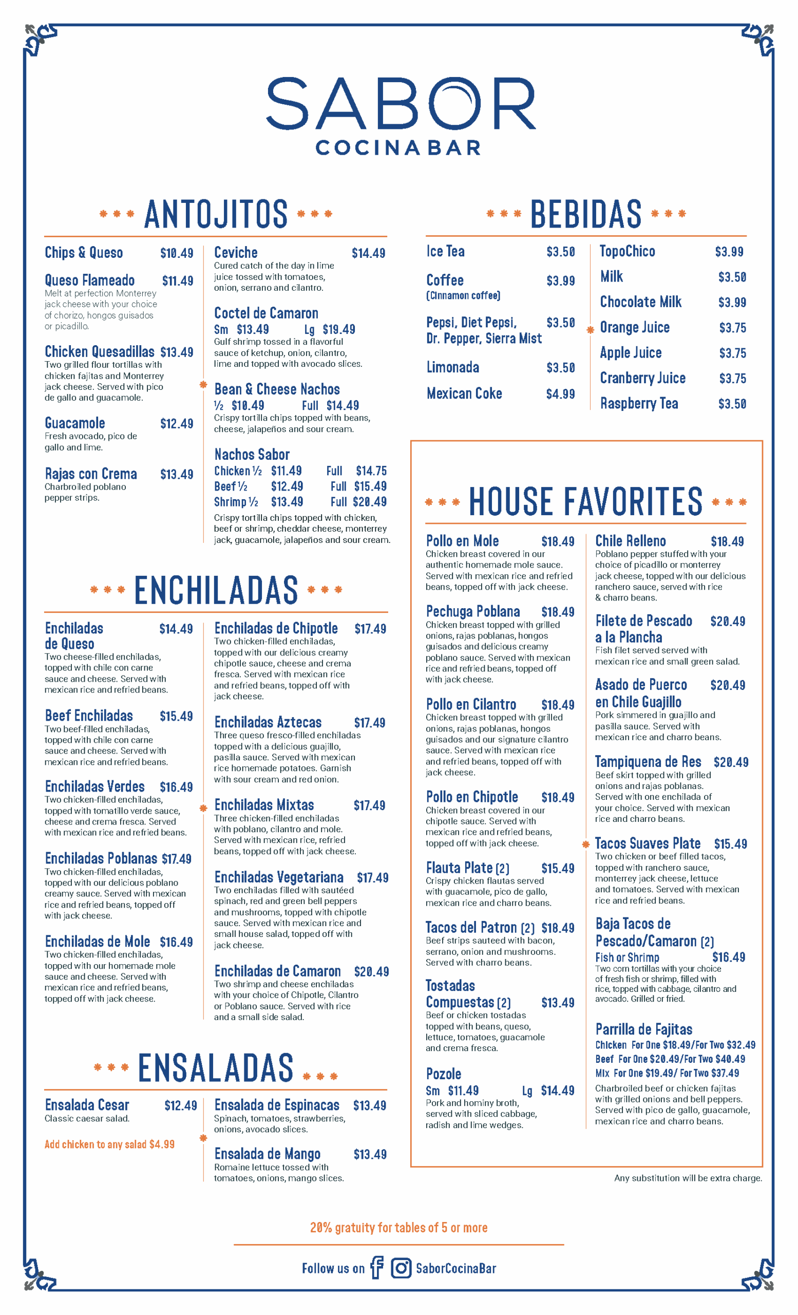 Sabor Menu